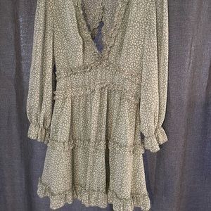 Sage Green Ruffle Dress